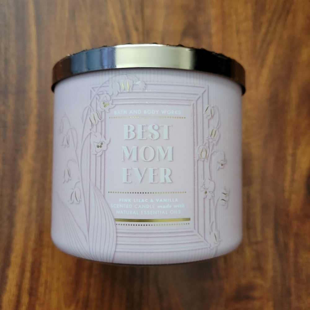 Best Mom Ever Pink Lilac & Vanilla Scented Candle